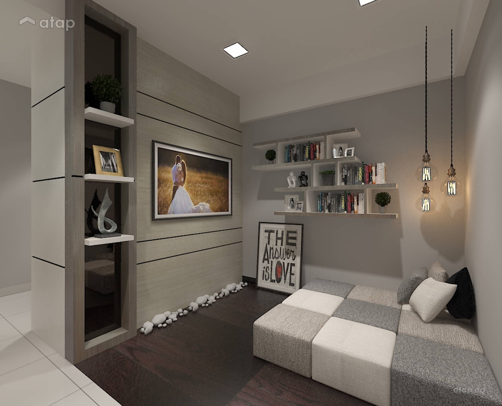 Contemporary Modern Family Room @ The Leafz, Sungai Besi