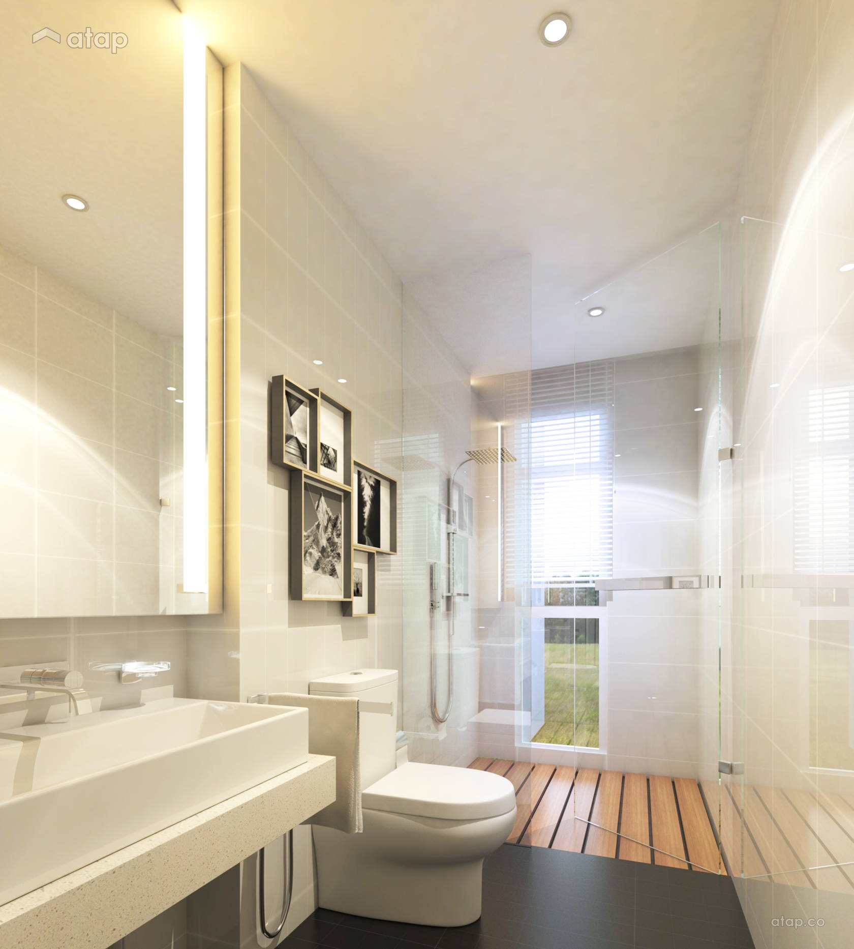 Contemporary Modern Bathroom semi-detached design ideas & photos ...