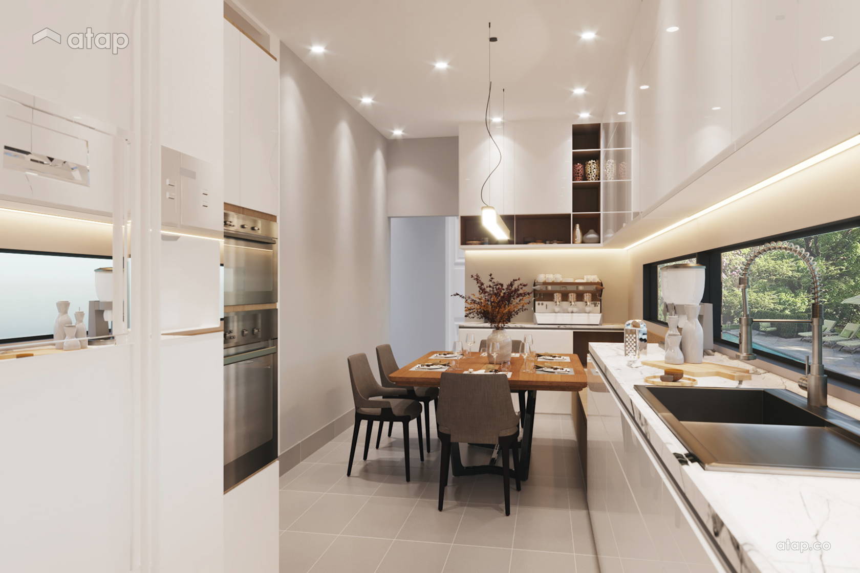 Modern Dining Room Kitchen bungalow design ideas & photos Malaysia ...