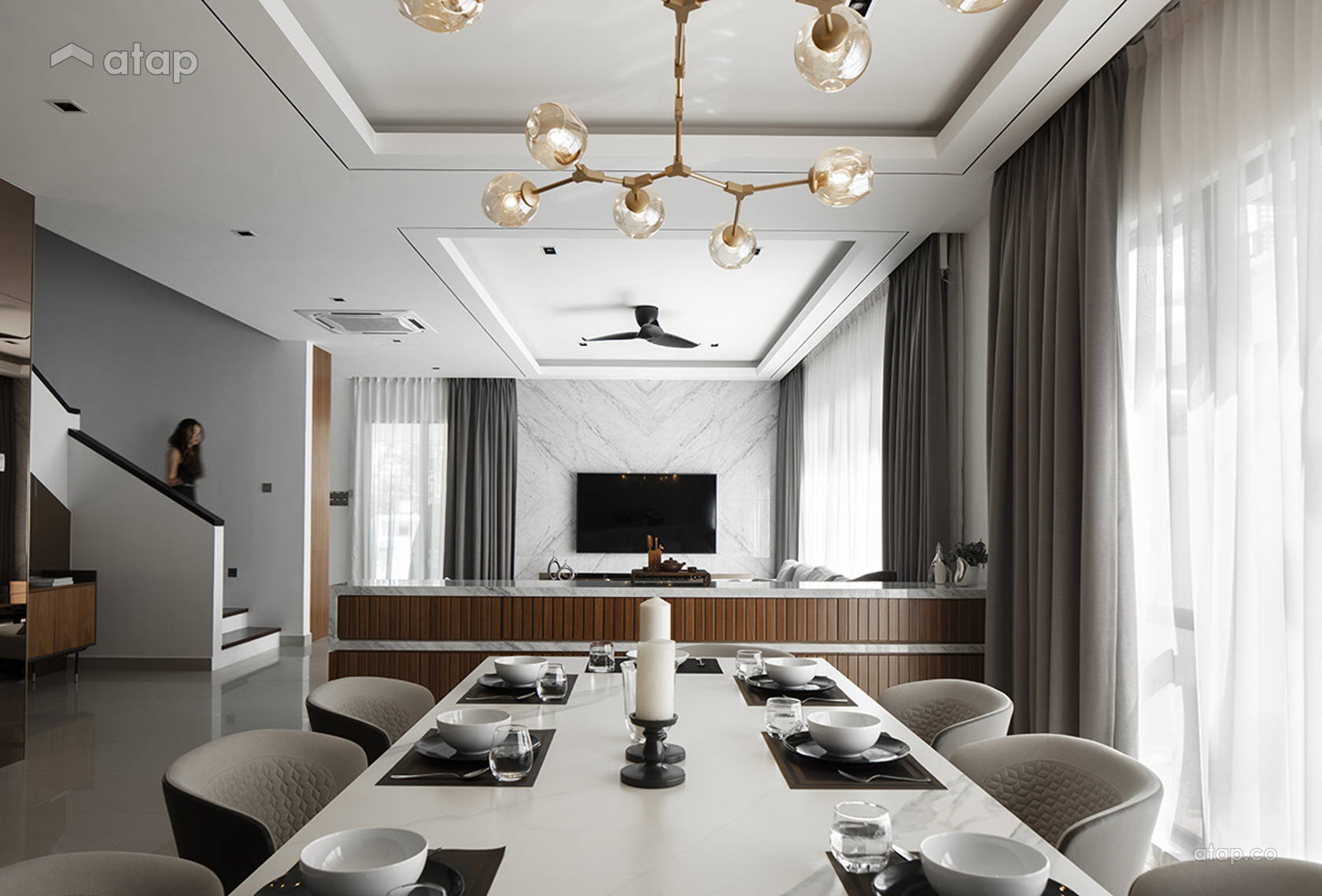 Modern Dining Room bungalow design ideas & photos Malaysia | Atap.co