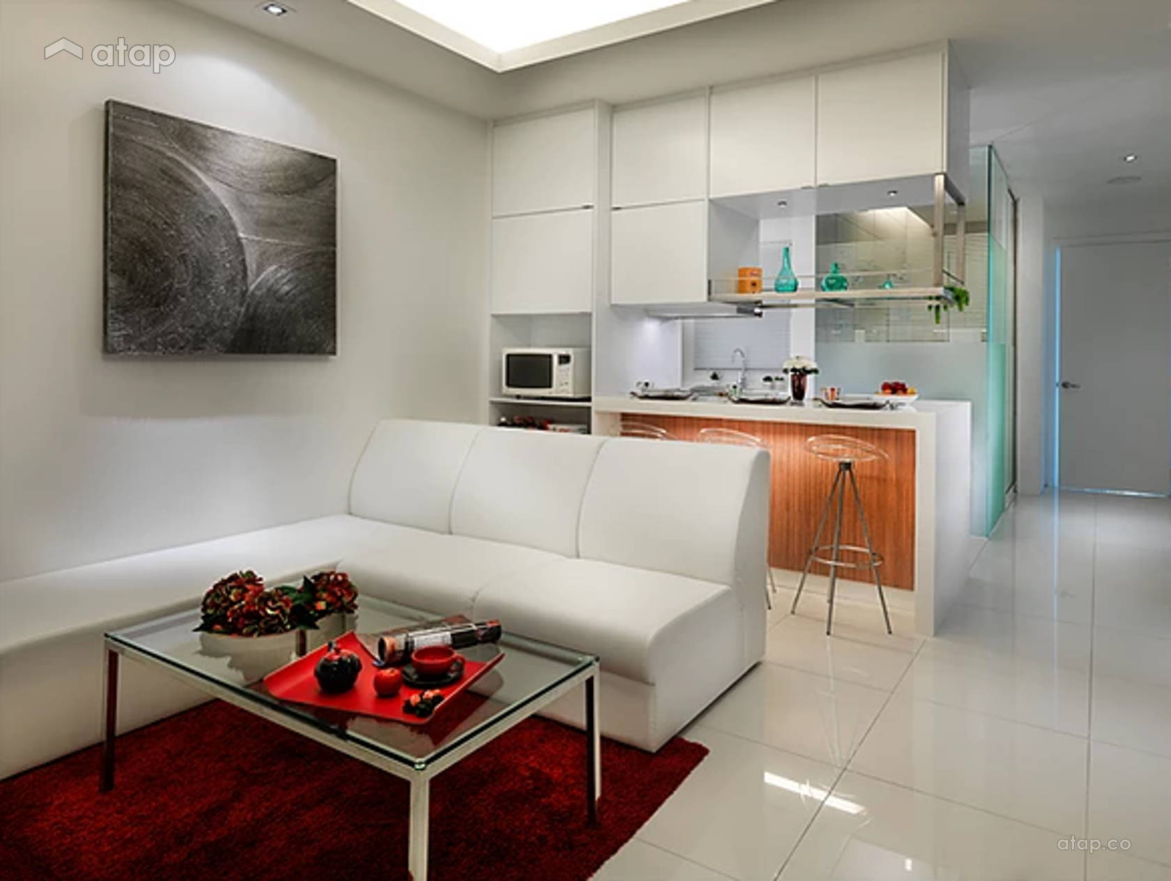 Minimalistic Modern Kitchen Living Room Condominium Design Ideas