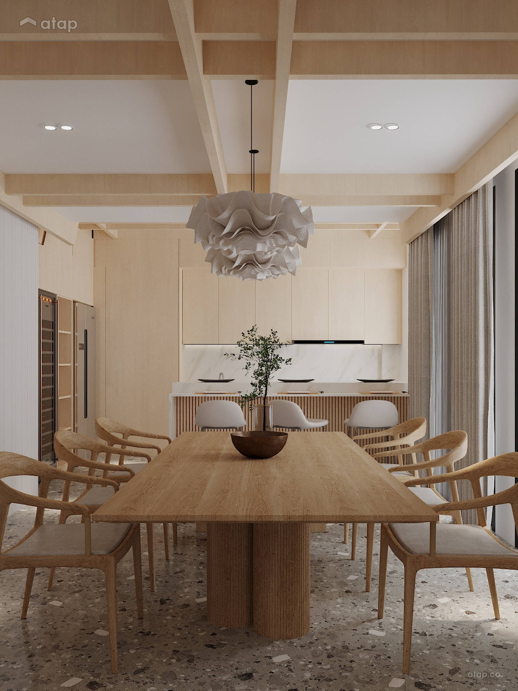 Zen Dining Room bungalow design ideas & photos Malaysia | Atap.co