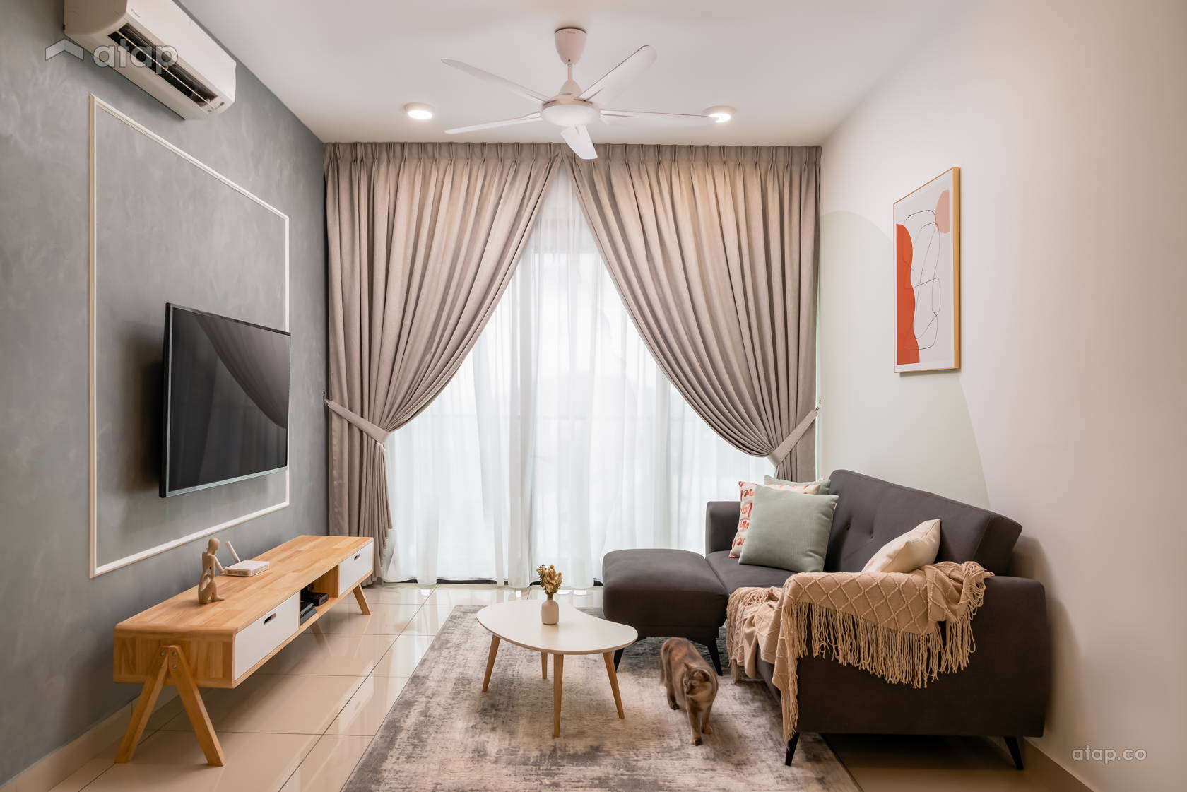 Minimalistic Scandinavian Living Room condominium design ideas & photos