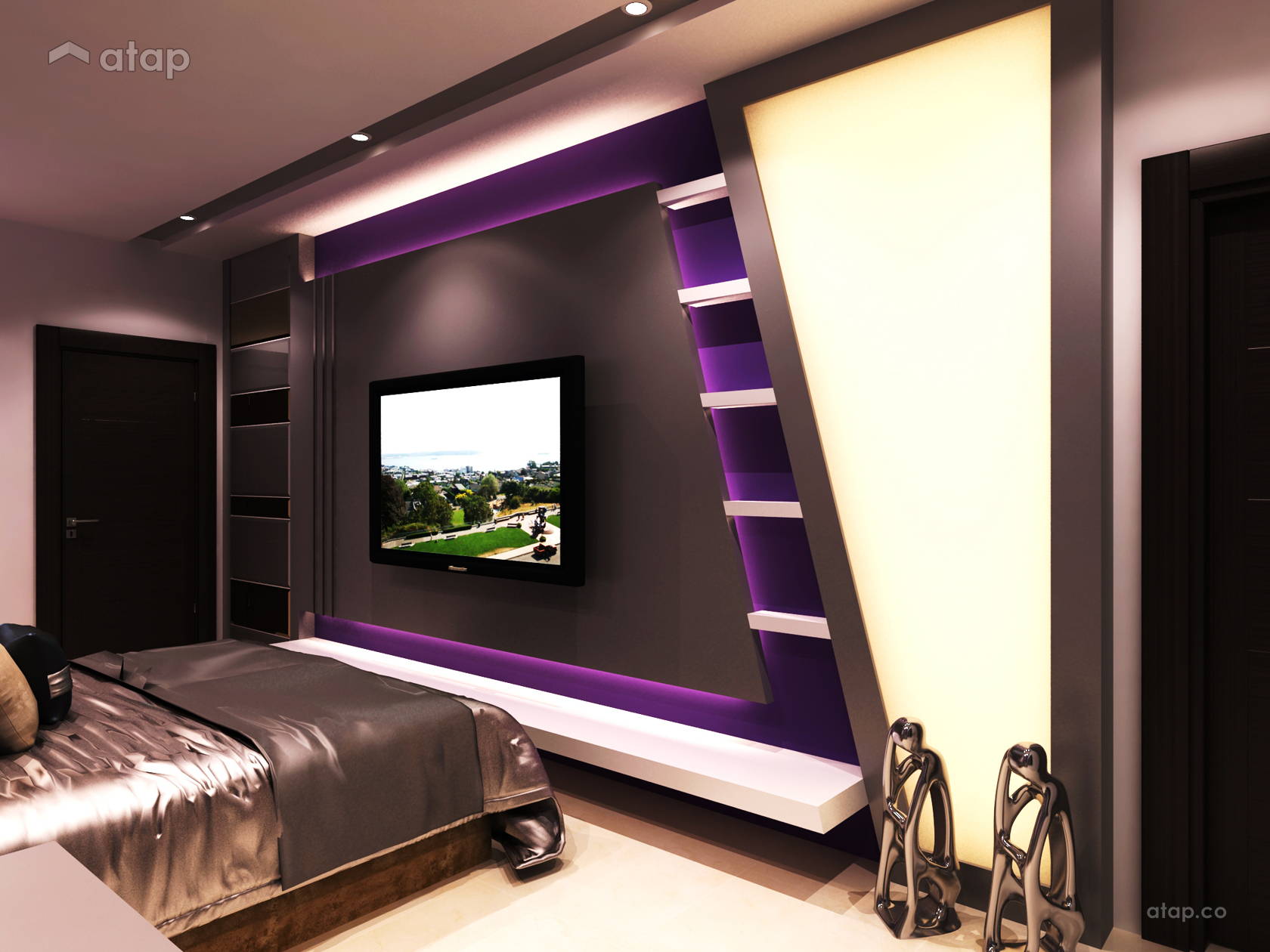 Contemporary Modern Bedroom condominium design ideas & photos Malaysia
