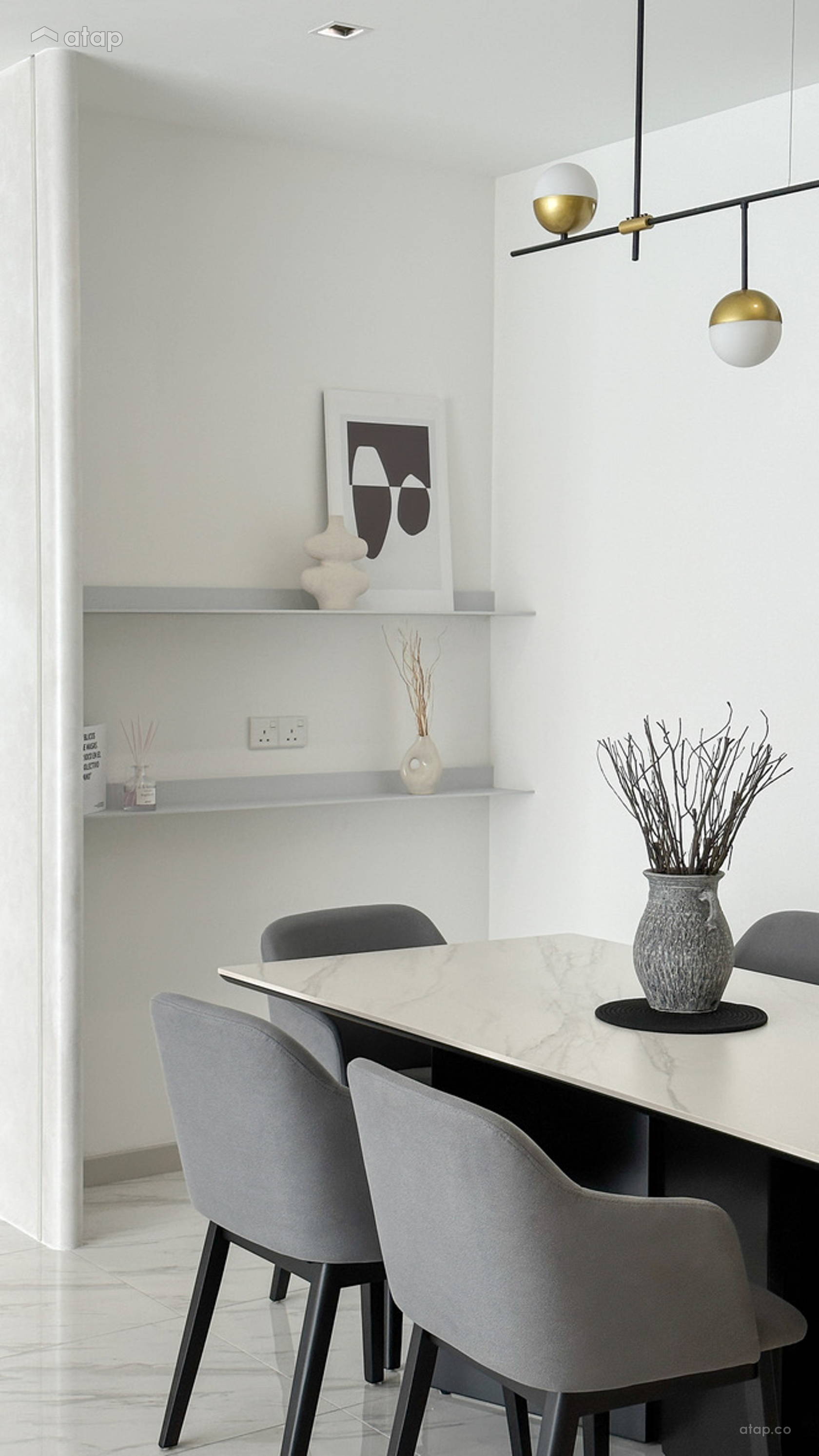 Minimalistic Modern Dining Room condominium design ideas & photos ... - Simple Modern Minimalist Penthouse Dining Room Decor