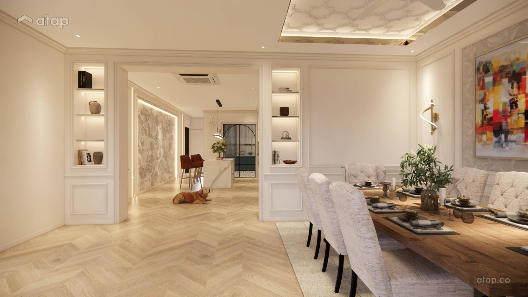 Classic Modern Dining Room Foyer condominium design ideas & photos ...