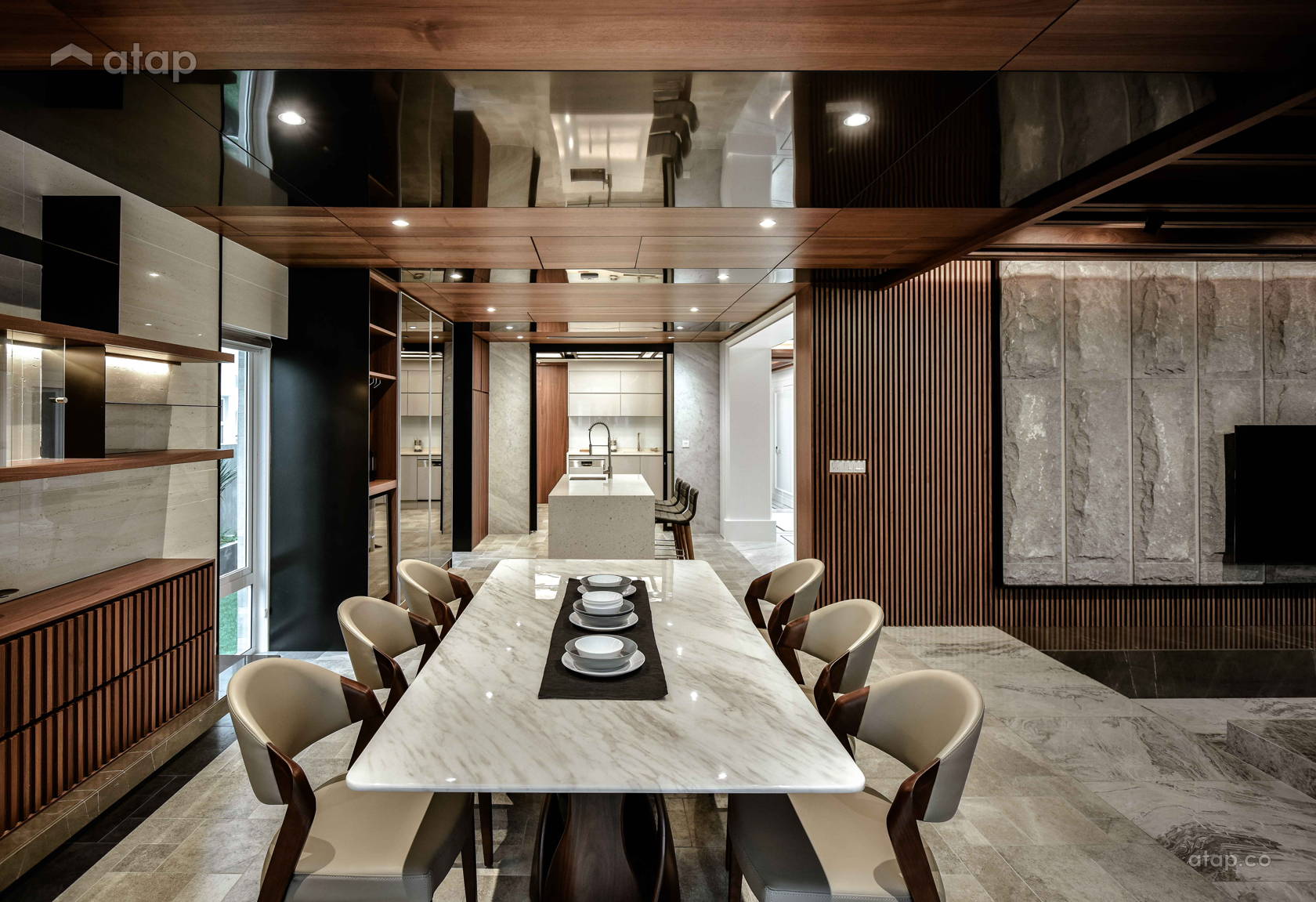 Dining Room Kitchen bungalow design ideas & photos Malaysia | Atap.co