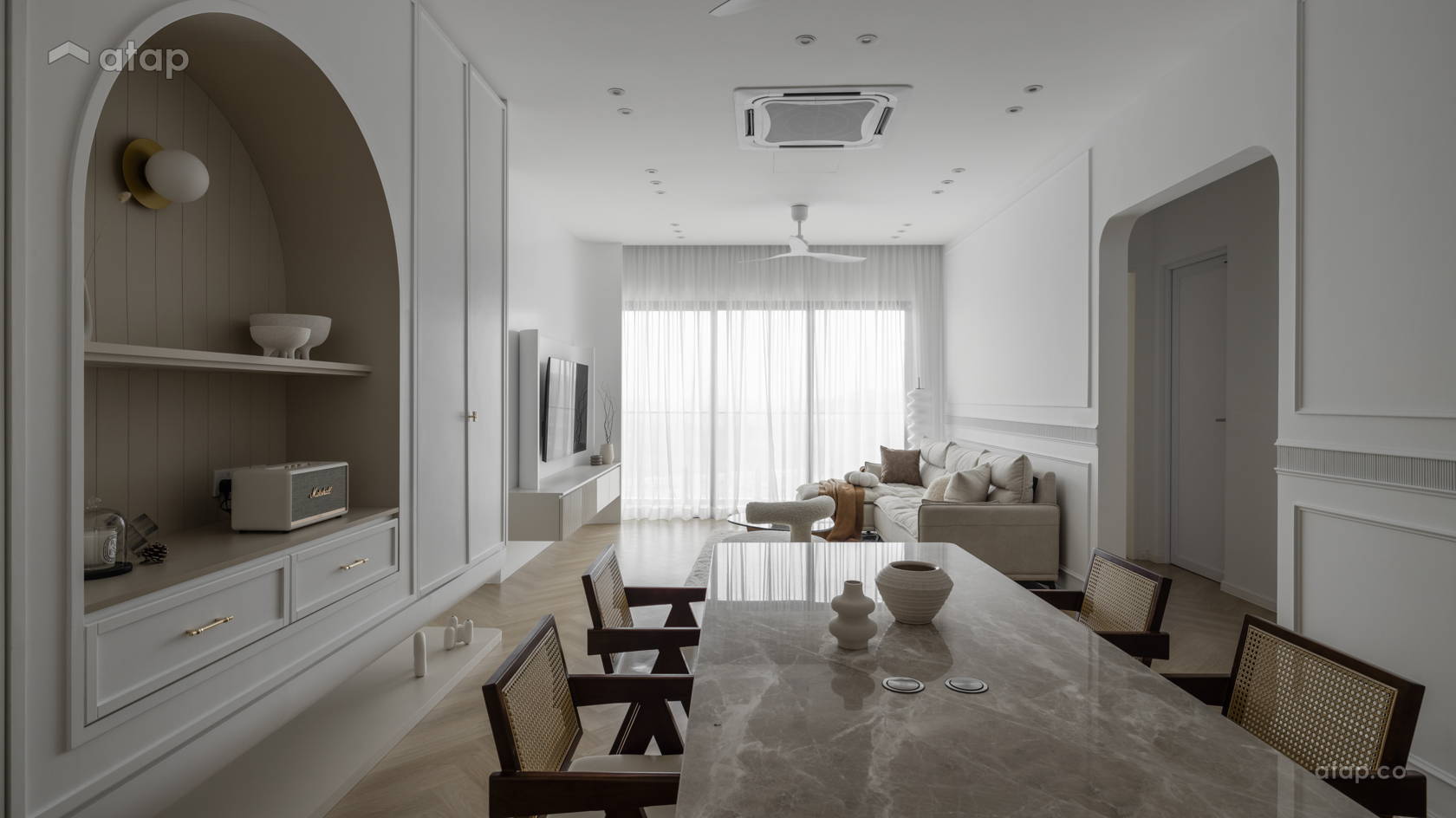 Classic Modern Dining Room Living Room condominium design ideas