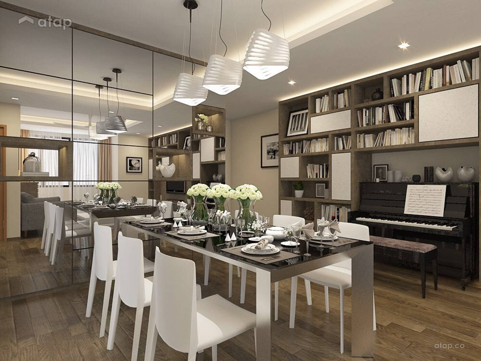 Contemporary Modern Dining Room apartment design ideas & photos