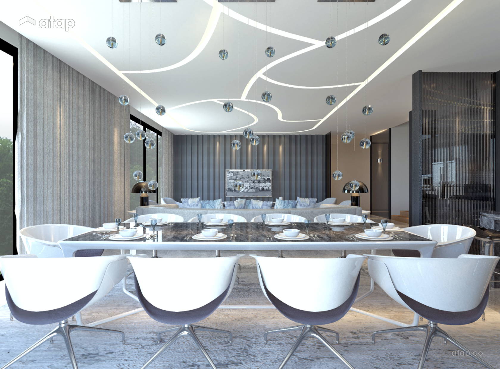 Classic Modern Dining Room bungalow design ideas & photos Malaysia ...