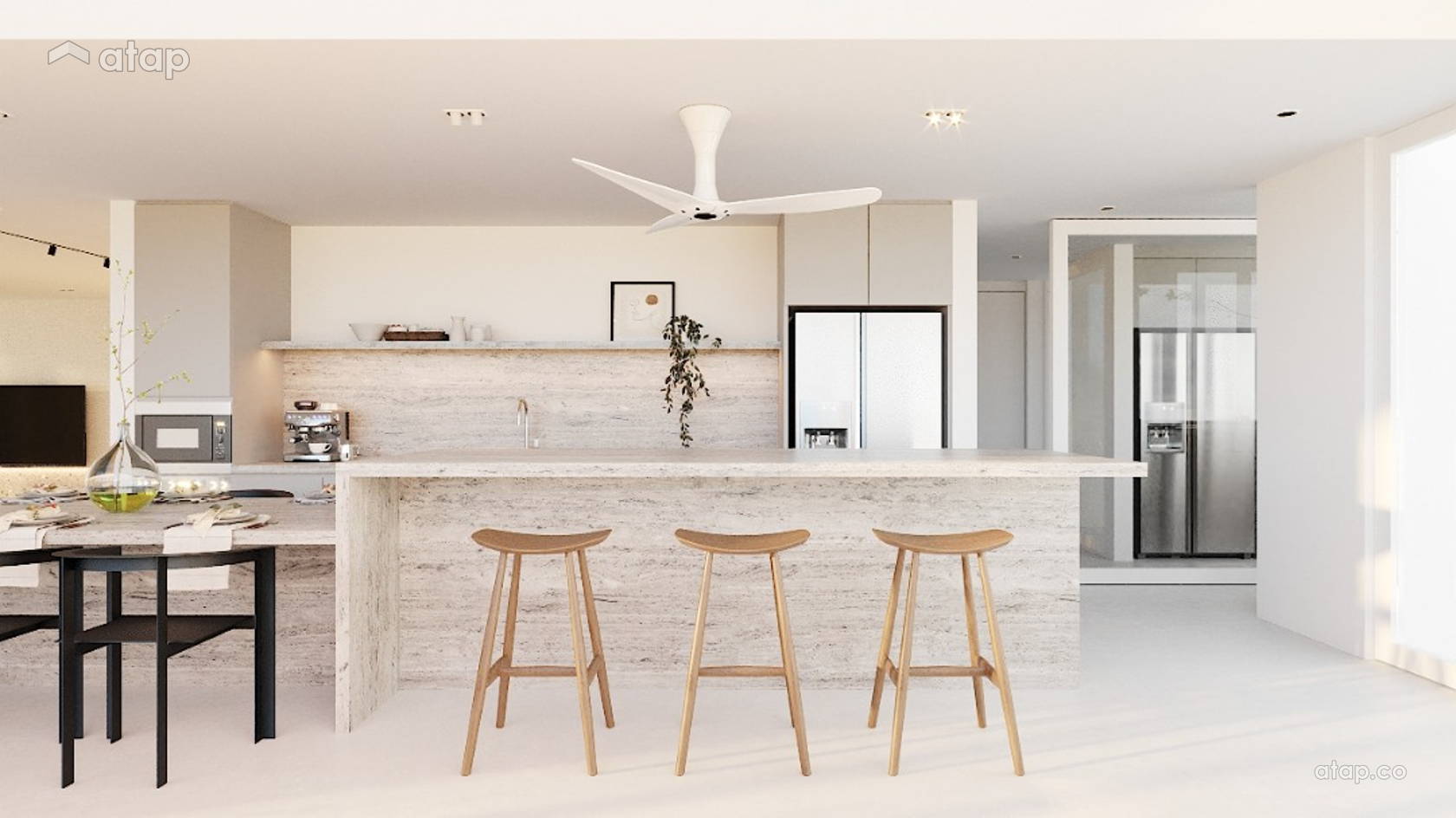 Minimalistic Dining Room Kitchen semi-detached design ideas & photos ...