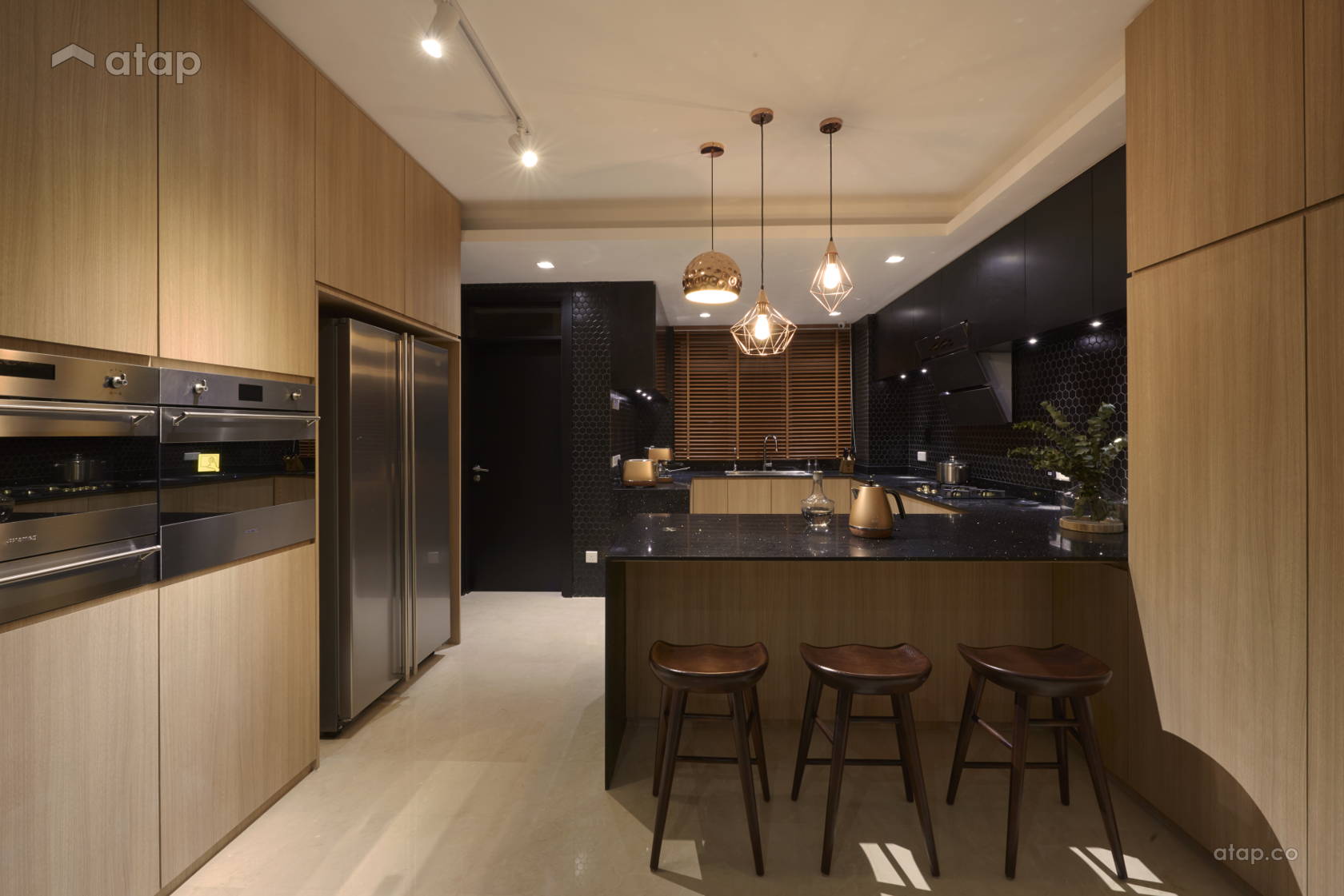 Scandinavian Penthouse Kitchen Renovation Reference: Minimalistic Scandinavian Kitchen Condominium Design Ideas Photos