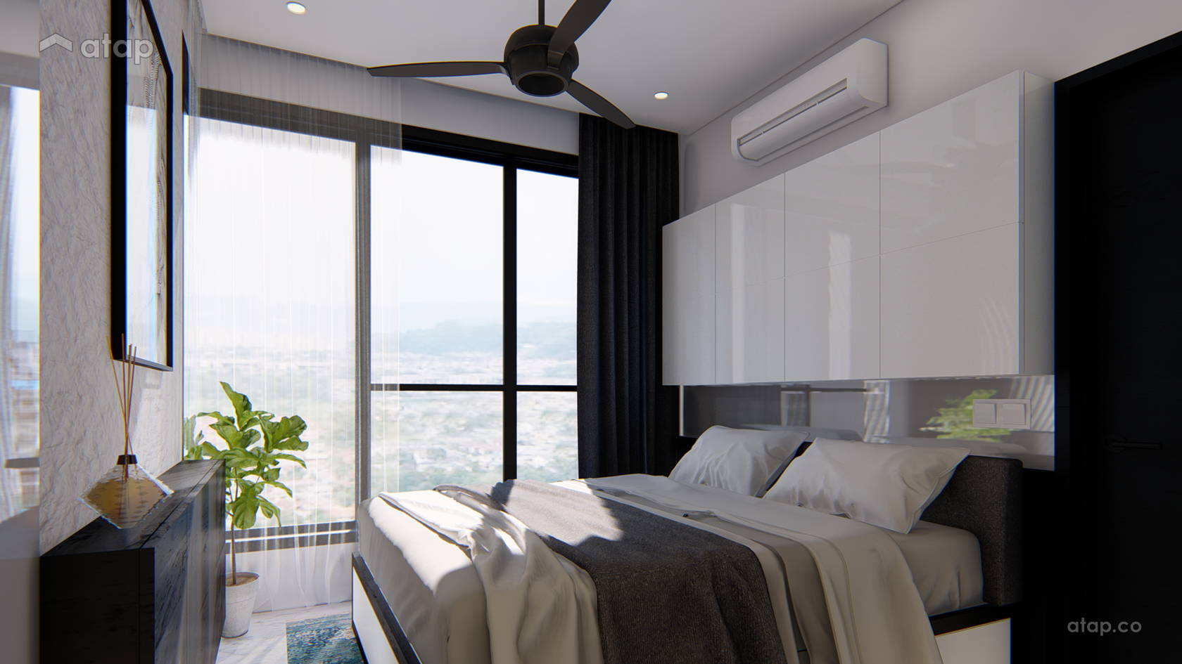 Image showcasing Minimalistic Modern Bedroom apartment design ideas & photos Malaysia ...