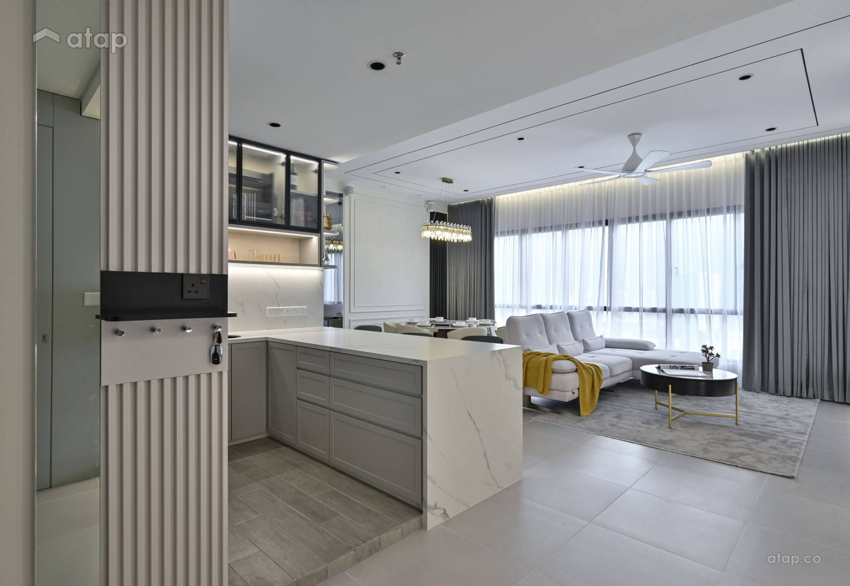 Classic Modern Family Room Kitchen condominium design ideas & photos ...