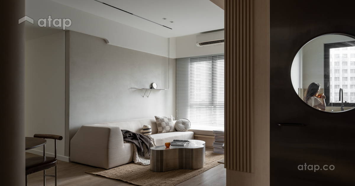 Scandinavian Zen Kitchen Living Room condominium design ideas & photos