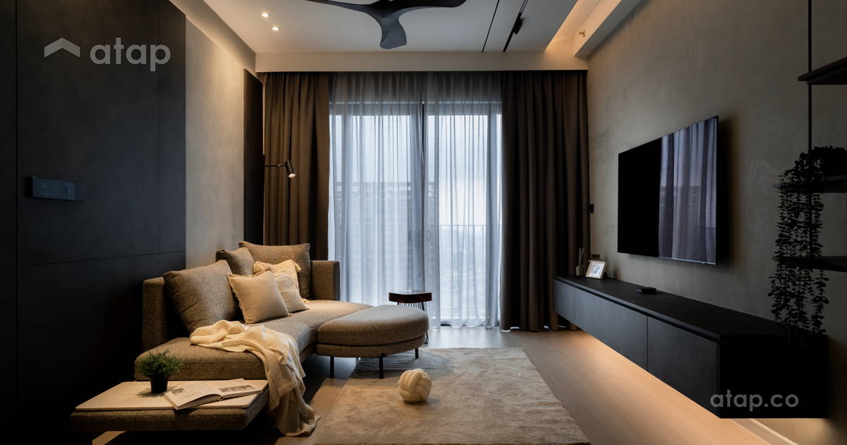 Industrial Modern Living Room condominium design ideas & photos ...