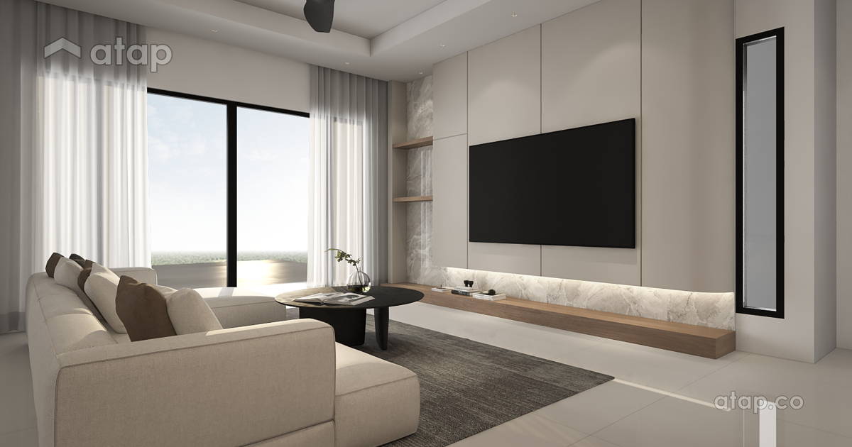 Contemporary Minimalistic Living Room bungalow design ideas & photos ...