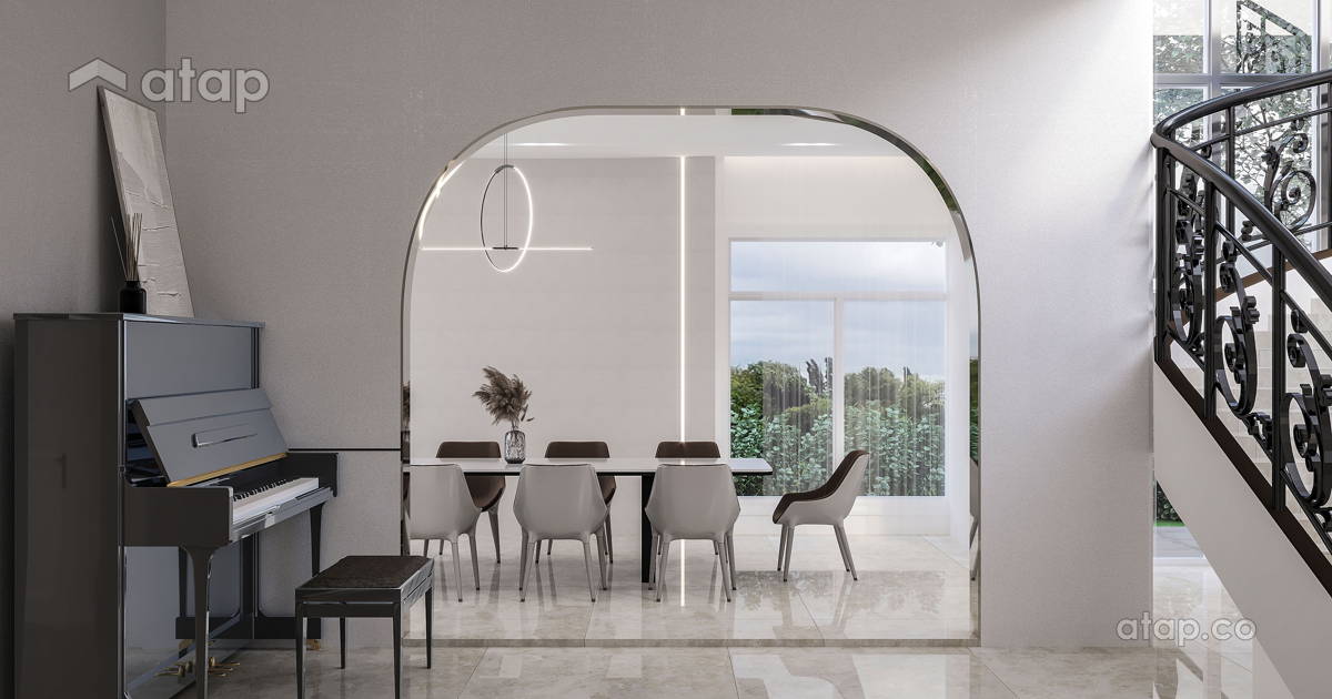 Contemporary Minimalistic Dining Room bungalow design ideas & photos ...