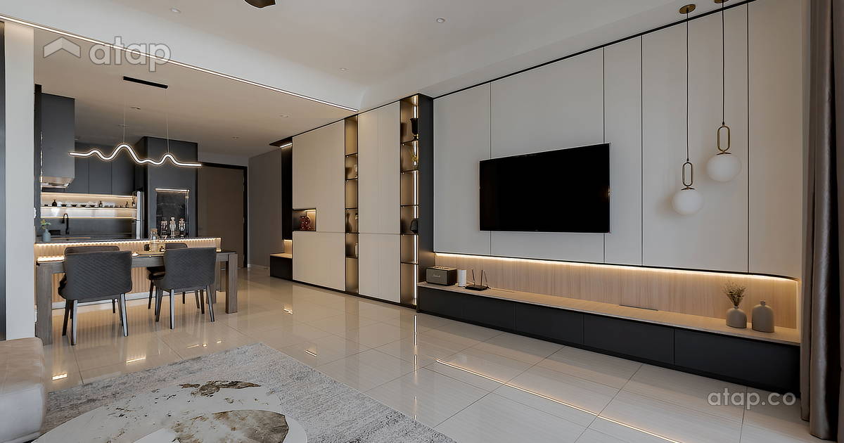 Picture of Contemporary Minimalistic Kitchen Living Room condominium design ideas ...