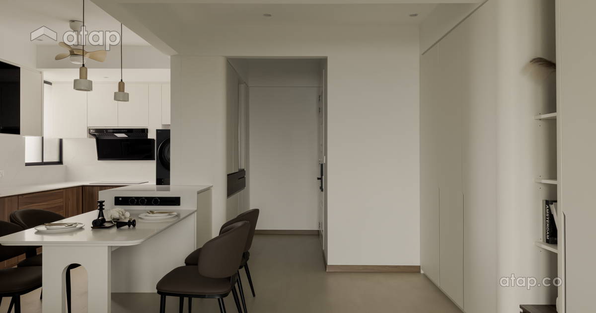 Contemporary Minimalistic Dining Room Living Room condominium design ...