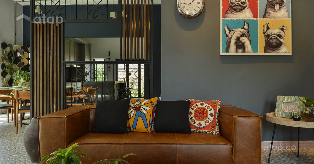 Rustic Vintage Family Room Living Room semidetached design ideas