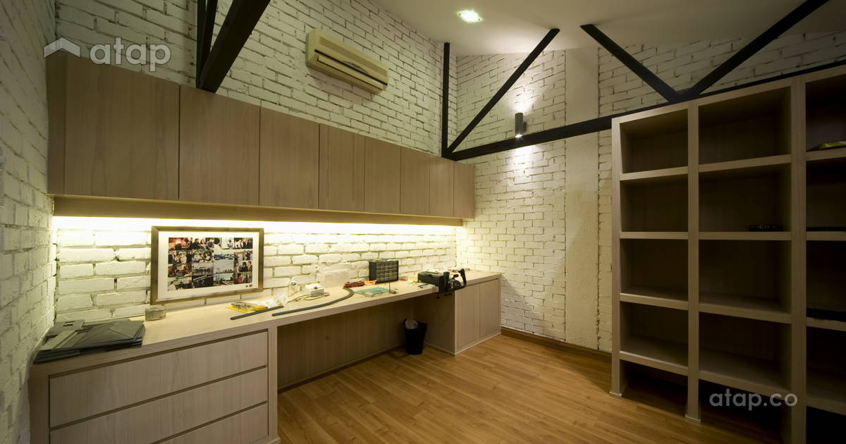Industrial Rustic Study Room condominium design ideas & photos Malaysia ...