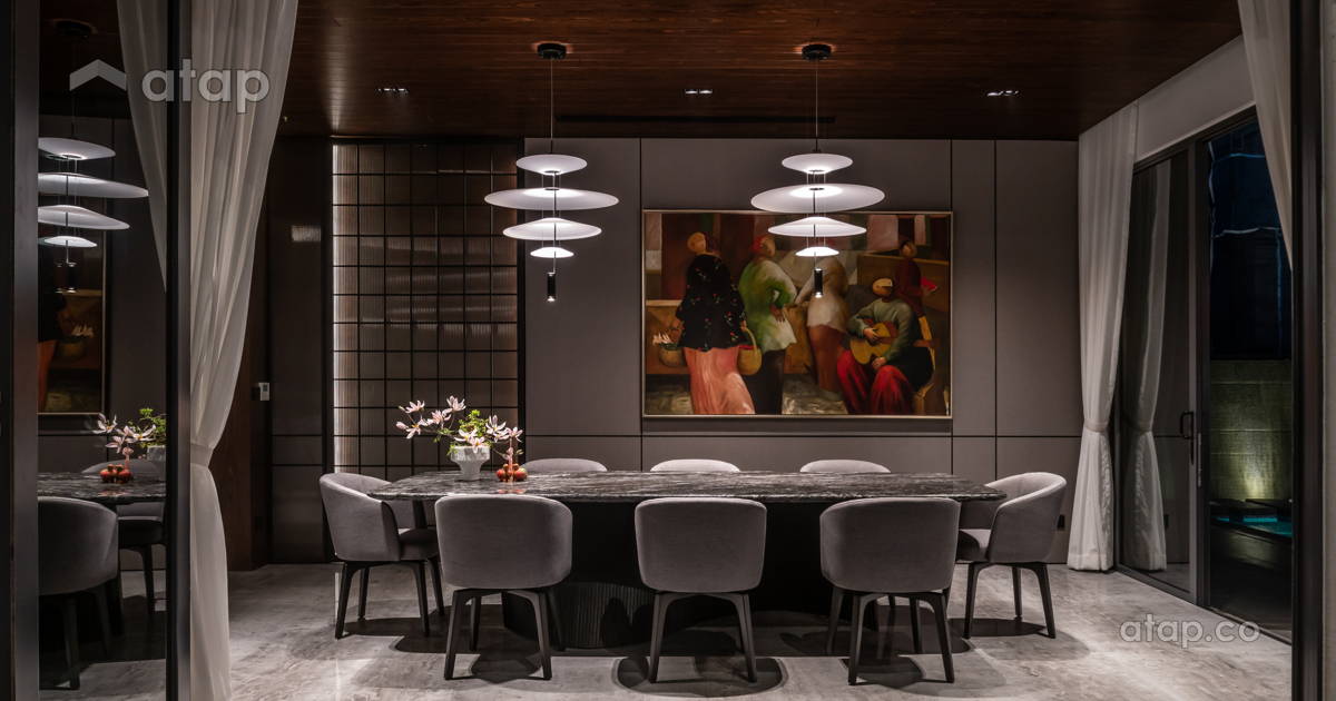 Modern Dining Room bungalow design ideas & photos Malaysia | Atap.co