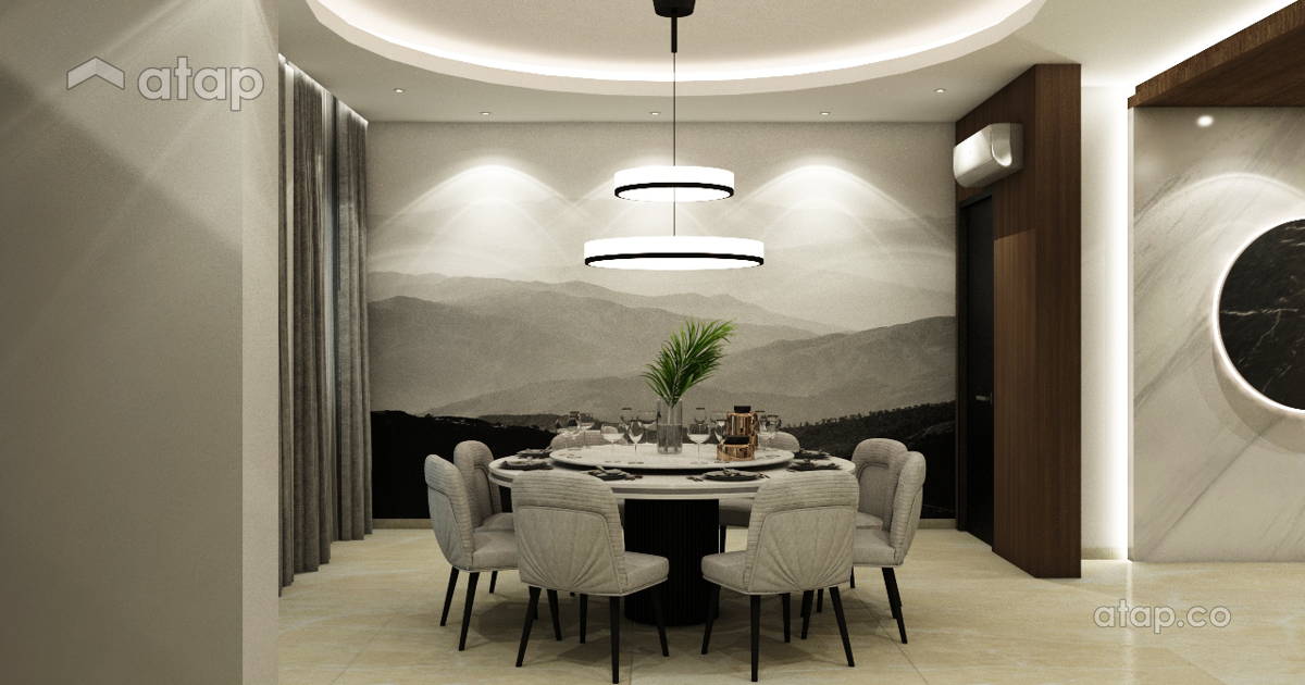 Modern Dining Room bungalow design ideas & photos Malaysia | Atap.co