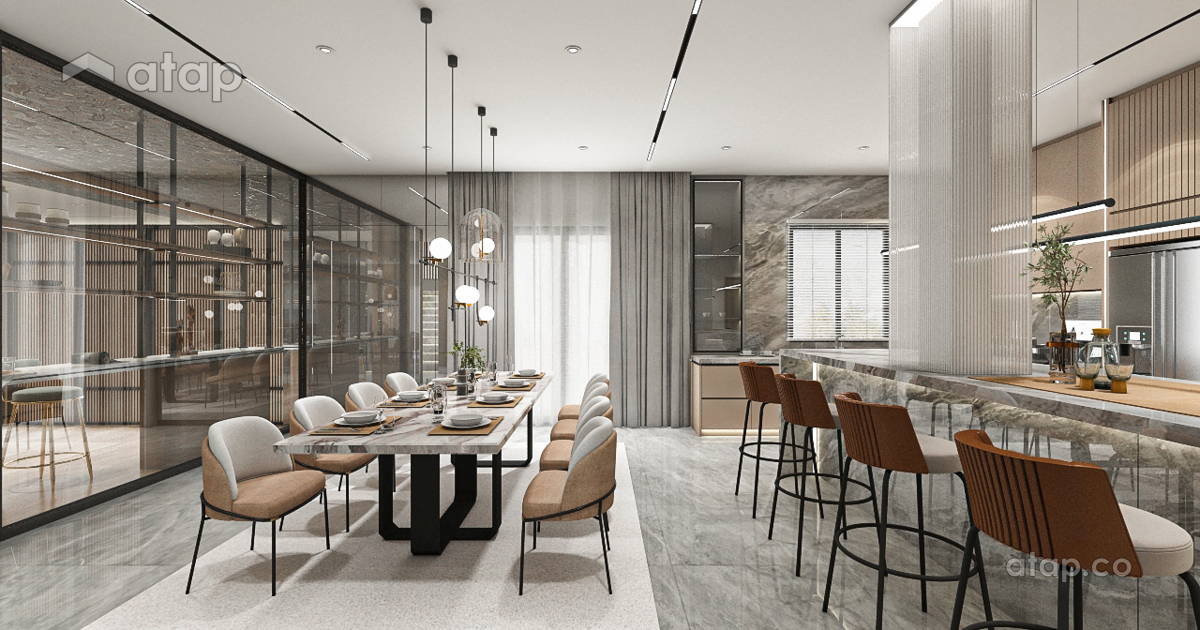 Modern Dining Room Kitchen bungalow design ideas & photos Malaysia ...