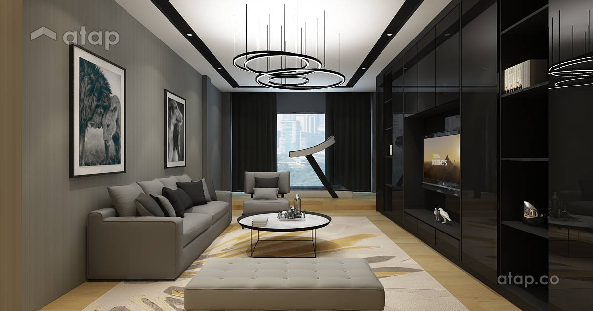 Contemporary Minimalistic Family Room Living Room terrace design ideas