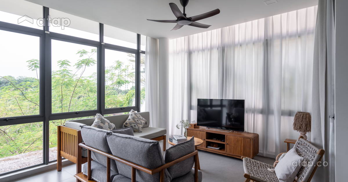 Asian Rustic Living Room semi-detached design ideas & photos Malaysia ...