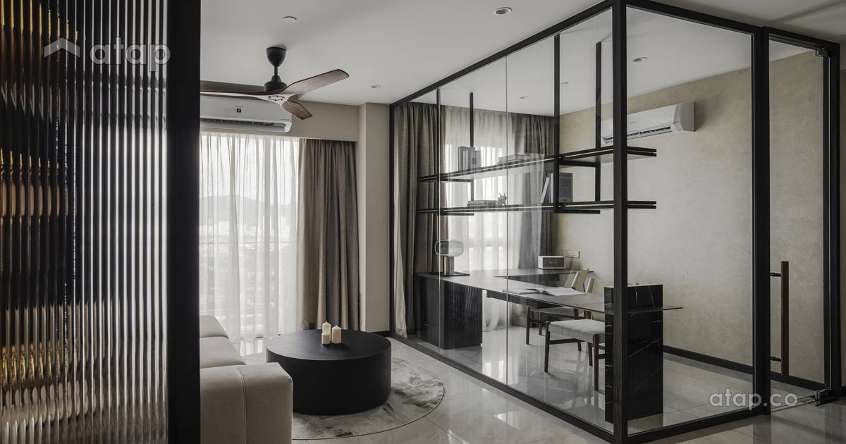 Contemporary Modern Living Room Study Room condominium design ideas ...