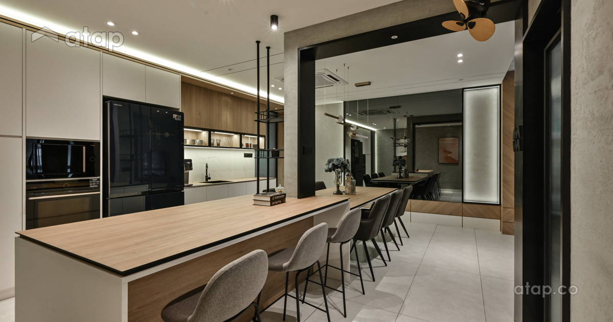 Contemporary Minimalistic Dining Room Kitchen terrace design ideas