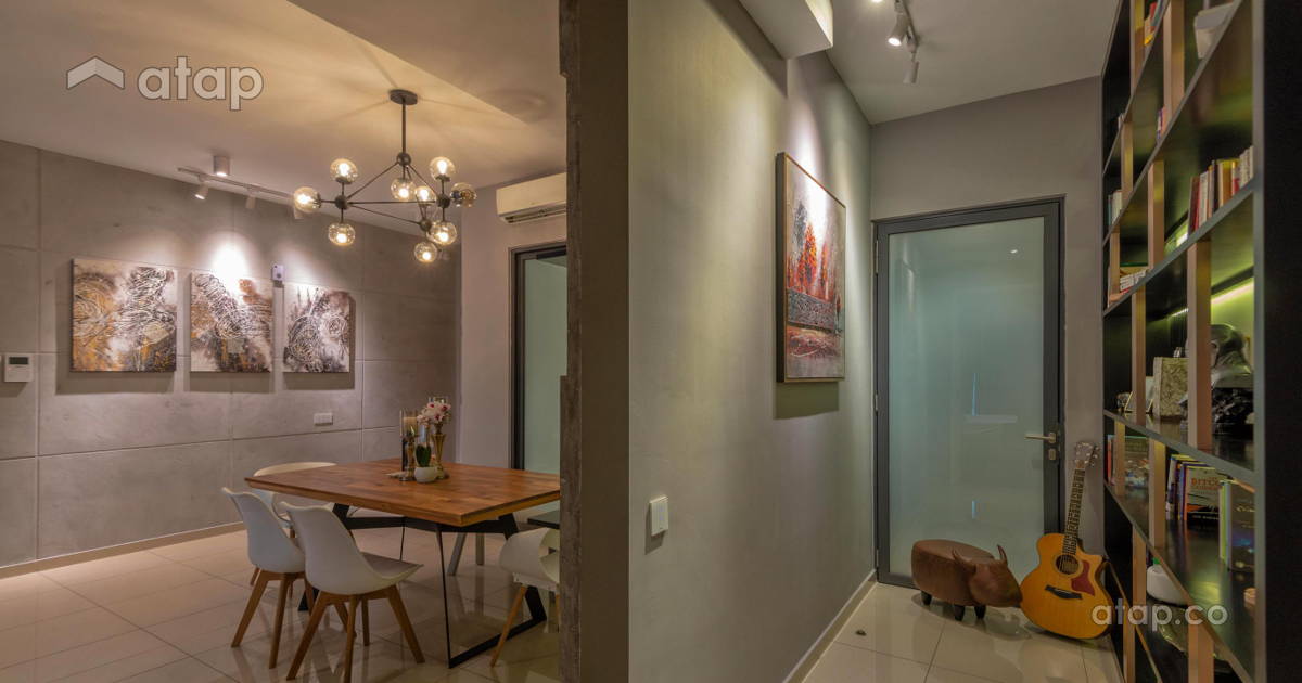 Modern Rustic Dining Room Study Room condominium design ideas & photos ...