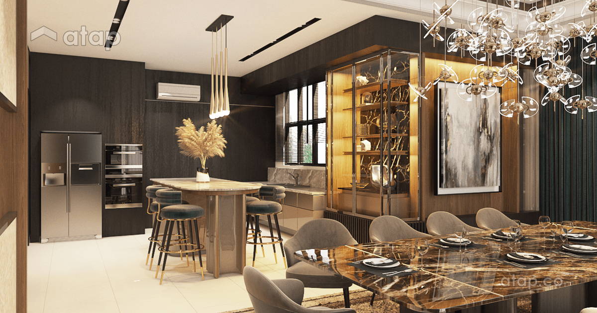 Contemporary Modern Dining Room Kitchen bungalow design ideas & photos ...