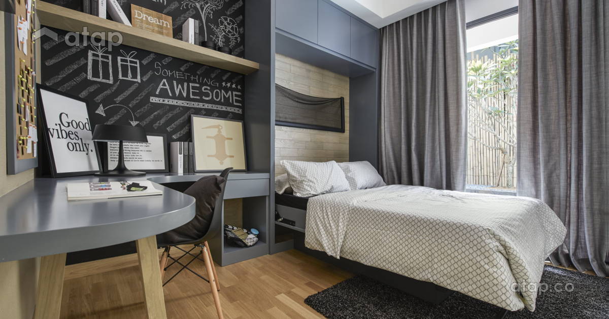 Contemporary Rustic Bedroom Study Room condominium design ideas ...