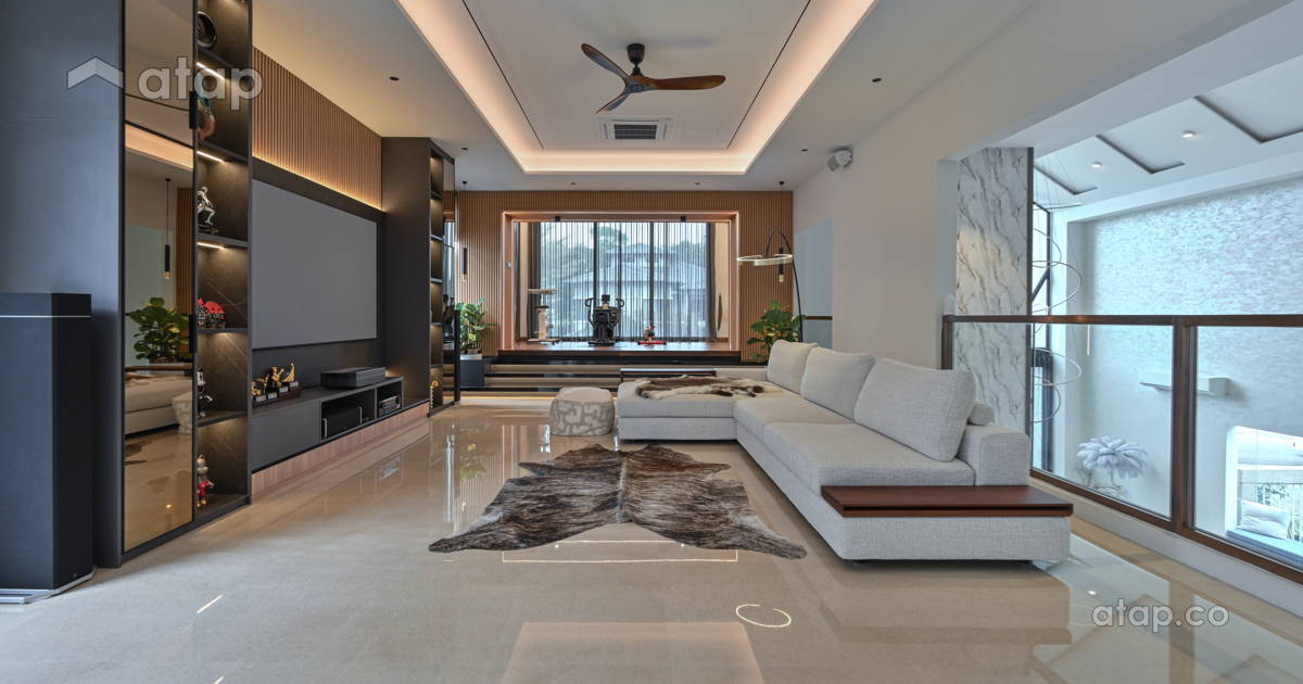Modern Living Room bungalow design ideas & photos Malaysia | Atap.co