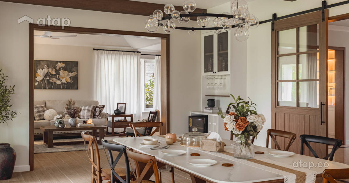 Country Rustic Dining Room bungalow design ideas & photos Malaysia ...