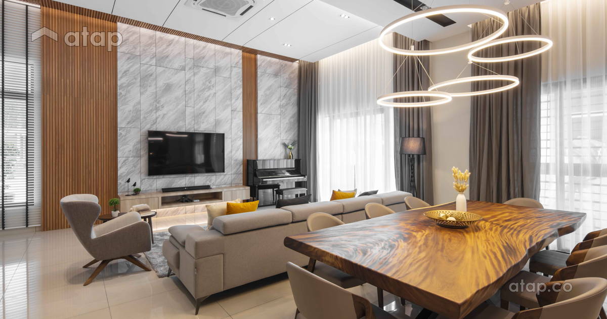 Minimalistic Zen Living Room semi-detached design ideas & photos ...
