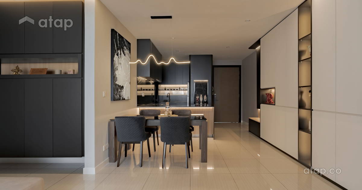 Minimalistic Modern Dining Room Kitchen condominium design ideas ...
