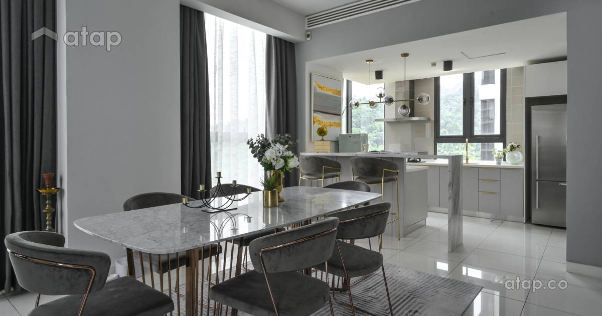 Contemporary Modern Dining Room Kitchen condominium design ideas ...