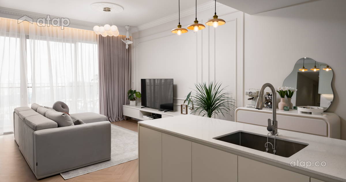 Minimalistic Scandinavian Kitchen Living Room condominium design ideas ...