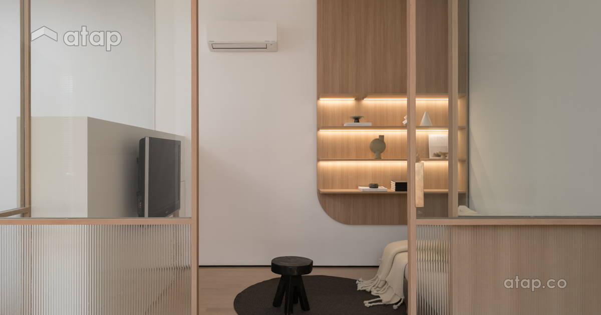 Minimalistic Modern Family Room Foyer semi-detached design ideas ...