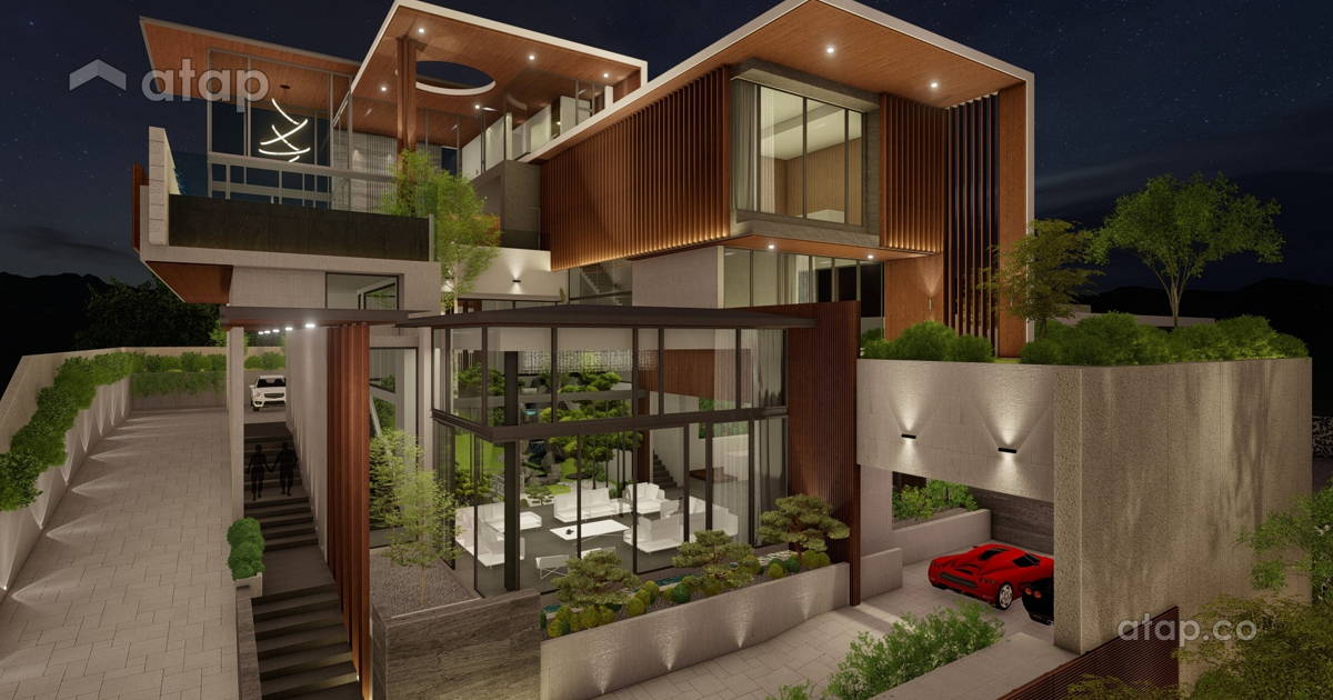 Contemporary Minimalistic Exterior bungalow design ideas & photos