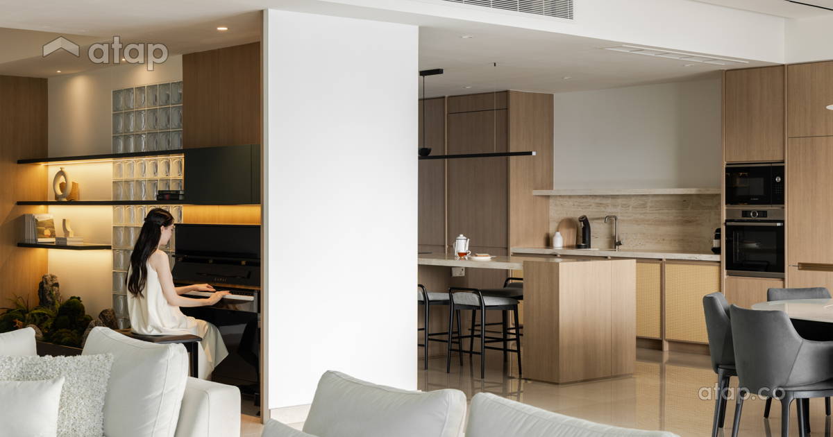 Modern Zen Dining Room Foyer condominium design ideas & photos Malaysia ...