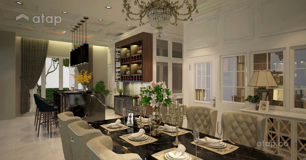 Classic Contemporary Dining Room bungalow design ideas & photos ...