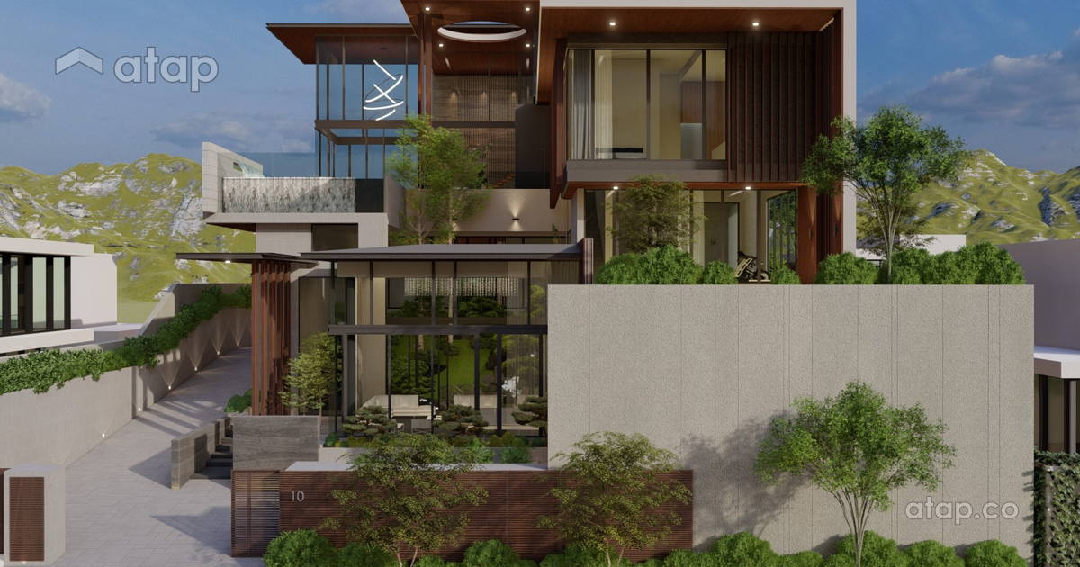 Contemporary Minimalistic Exterior bungalow design ideas & photos