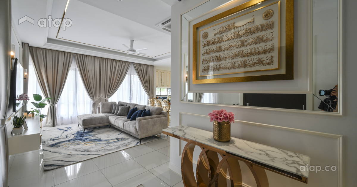 Classic Modern Foyer Living Room semi-detached design ideas & photos ...