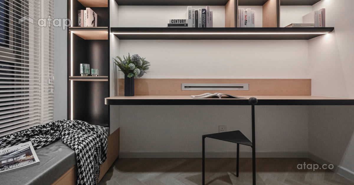 Modern Vintage Bedroom Study Room condominium design ideas & photos ...