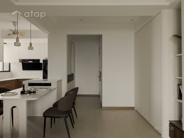 Contemporary Minimalistic Dining Room Living Room condominium design ...
